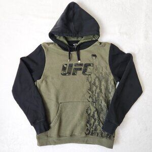 UFC‎ Venum Hoodie Mens Large Khaki Green Black Authentic Fight Week Sweatshirt